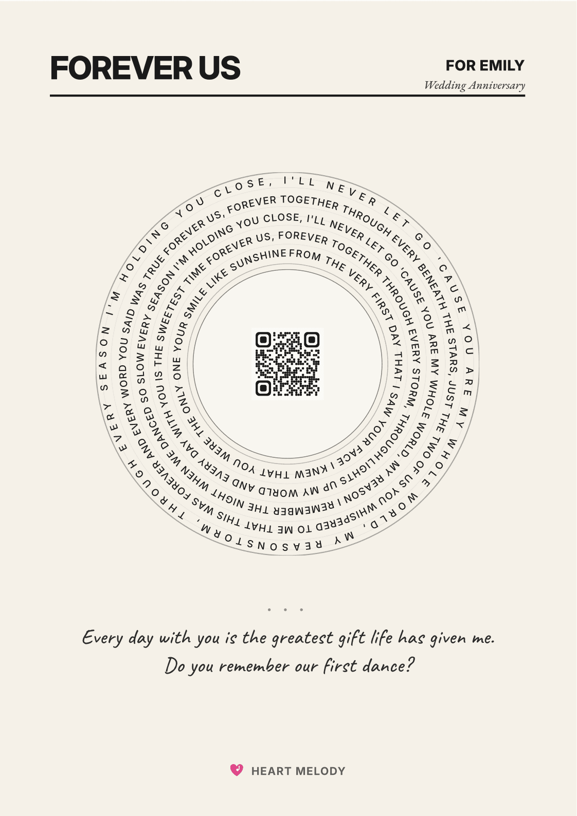 Printable lyric card for Emily